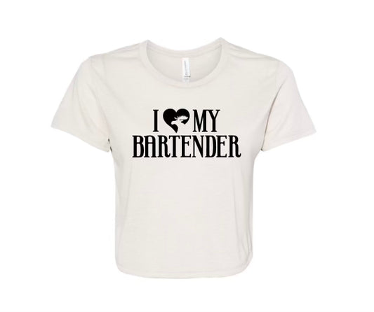 Cropped "I Love My Bartender" T-shirt